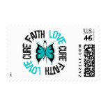 Ovarian Cancer Faith Love Butterfly Postage Stamps
