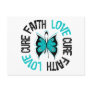 Ovarian Cancer Faith Love Butterfly Postcard