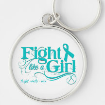 Ovarian Cancer Fight Like A Girl Elegant Keychain