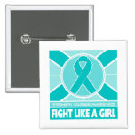 Ovarian Cancer Fight Like A Girl Flag buttons