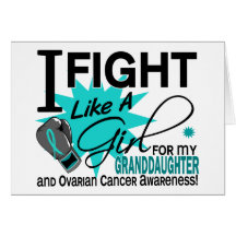 Ovarian Cancer Fight Like A Girl Granddaughter 11 Greeting Card