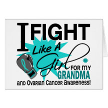 Ovarian Cancer Fight Like A Girl Grandma 11 Greeting Cards