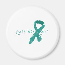 Ovarian Cancer - Fight Like a Girl Refrigerator Magnets