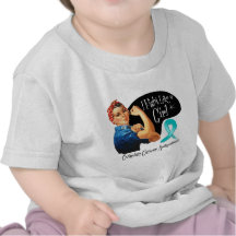 Ovarian Cancer Fight Like a Girl Rosie The Riveter T-shirt
