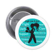 Ovarian Cancer Fight Like A Girl Warrior Collage Pinback Buttons