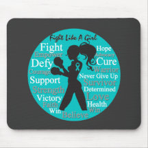 Ovarian Cancer Fight Like A Girl Warrior Collage Mouse Pad