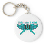 Ovarian Cancer Fight Like A Girl Wings keychains