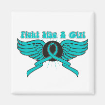 Ovarian Cancer Fight Like A Girl Wings Magnet