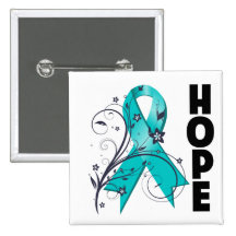 Ovarian Cancer Floral Hope Ribbon Pins