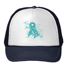 Ovarian Cancer Floral Swirls Ribbon Hat