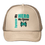 Ovarian Cancer Forever My Hero My Sister Mesh Hat