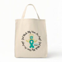 Ovarian Cancer God Made My Hero An Angel Tote Bags