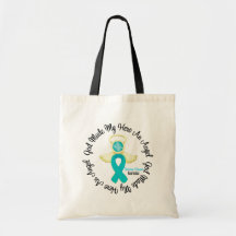 Ovarian Cancer God Made My Hero An Angel Bag