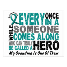 Ovarian Cancer Hero Comes Along GRANDMA Postcards