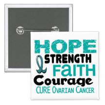 Ovarian Cancer HOPE 3 Pinback Button