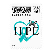 Ovarian Cancer Hope Butterfly Heart Postage