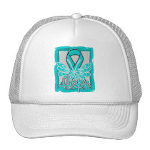 Ovarian Cancer Hope Butterfly Portrait Mesh Hat