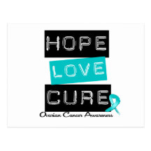 Ovarian Cancer Hope Love Cure Postcard