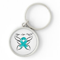 Ovarian Cancer Hope Love Faith Keychains