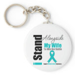Ovarian Cancer I Stand Alongside My Wife Keychain