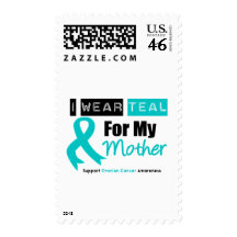 Ovarian Cancer I Wear Teal Ribbon For My Mother Postage Stamp