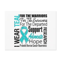 Ovarian Cancer I Wear Teal Ribbon TRIBUTE postcards