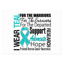 Ovarian Cancer I Wear Teal Ribbon TRIBUTE Postcards