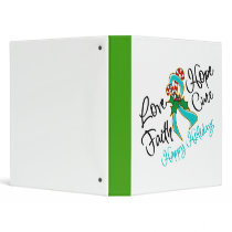 Ovarian Cancer Love Hope Holidays 3 Ring Binders