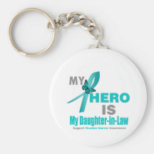 Ovarian Cancer My Hero is My Daughter-in-Law v2 Key Chains