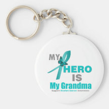 Ovarian Cancer My Hero is My Grandma v2 Key Chain