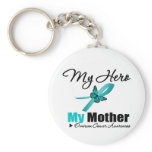 Ovarian Cancer My Hero My Mother keychains