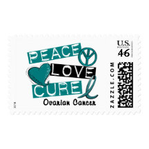 Ovarian Cancer PEACE LOVE CURE 1 Postage Stamps