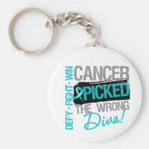 Ovarian Cancer Picked The Wrong Diva Keychain