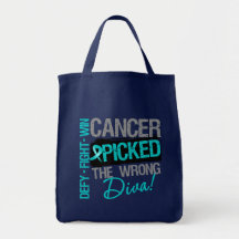 Ovarian Cancer Picked The Wrong Diva Tote Bag