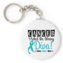 Ovarian Cancer Picked The Wrong Diva v2 Key Chain