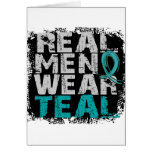Ovarian Cancer Real Men Wear Teal Greeting Card