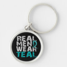 Ovarian Cancer Real Men Wear Teal Key Chains