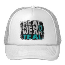 Ovarian Cancer Real Men Wear Teal Trucker Hats