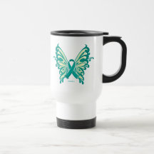 Ovarian Cancer Ribbon Butterfly Coffee Mug