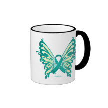 Ovarian Cancer Ribbon Butterfly Coffee Mug