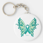 Ovarian Cancer Ribbon Butterfly Keychain