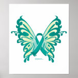 Ovarian Cancer Ribbon Butterfly Posters