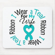 Ovarian Cancer Ribbon For My Wife Mouse Mat