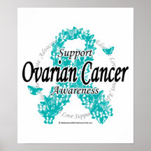 Ovarian Cancer Ribbon of Butterflies Print