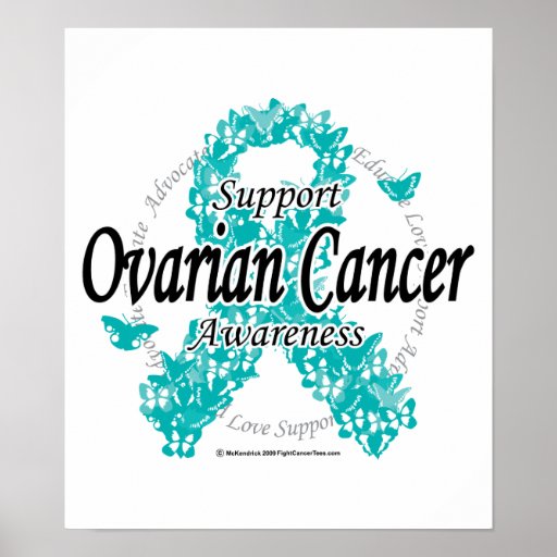 Ovarian Cancer Ribbon Of Butterflies Print Zazzle 7173