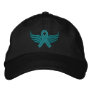 Ovarian Cancer Ribbon Wings Embroidered Hats