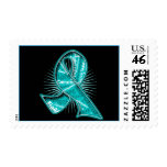 Ovarian Cancer Slogan Watermark Ribbon stamps