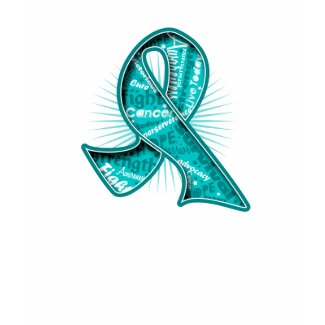 Ovarian Cancer Slogan Watermark Ribbon shirt