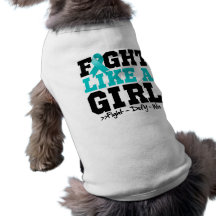 Ovarian Cancer Sporty Fight Like a Girl Pet Tee