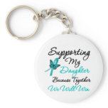 Ovarian Cancer Supporting My Daughter keychains